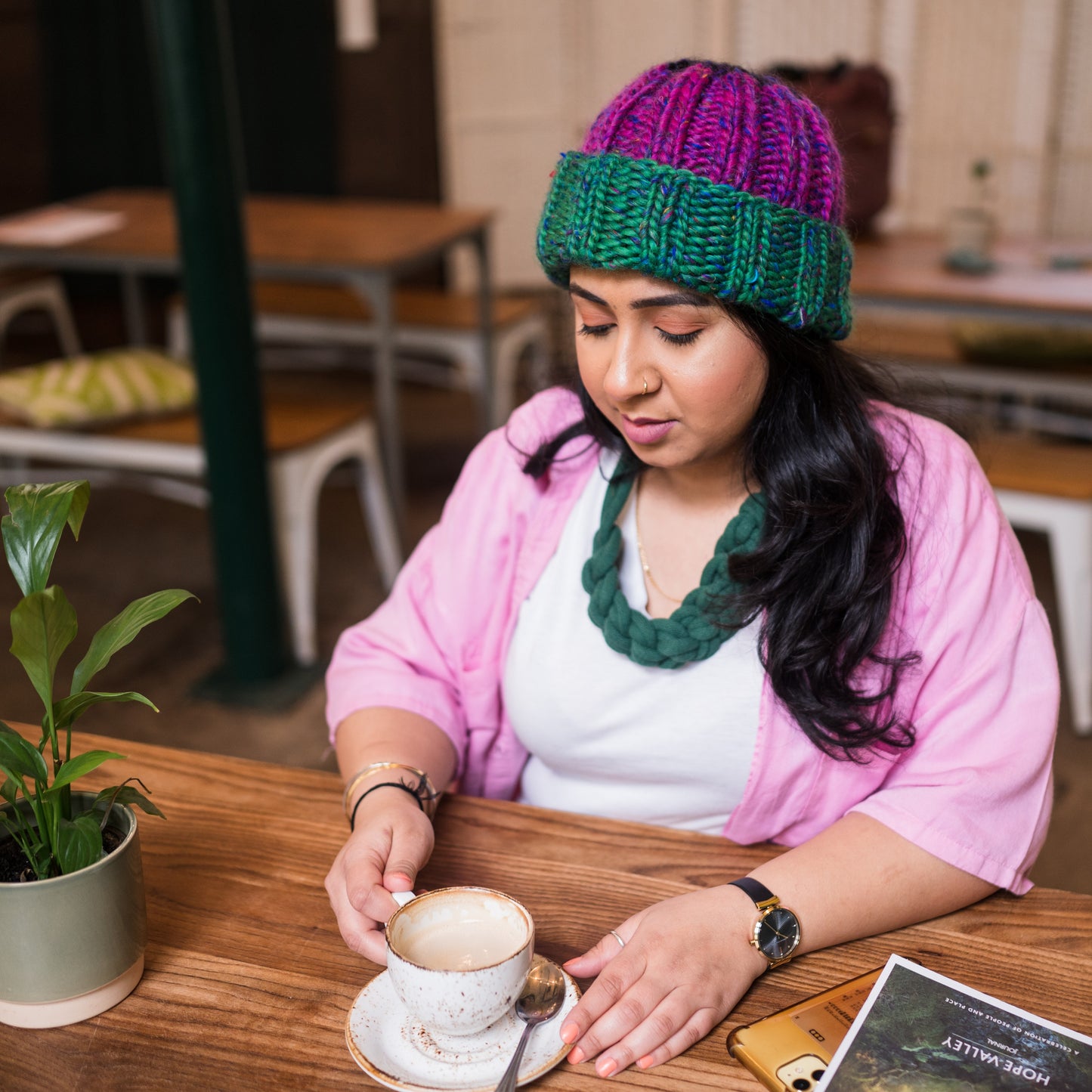 Sari Silk and Pure Merino Blend Hat with Pom Pom - Mix and Match 8 Colours