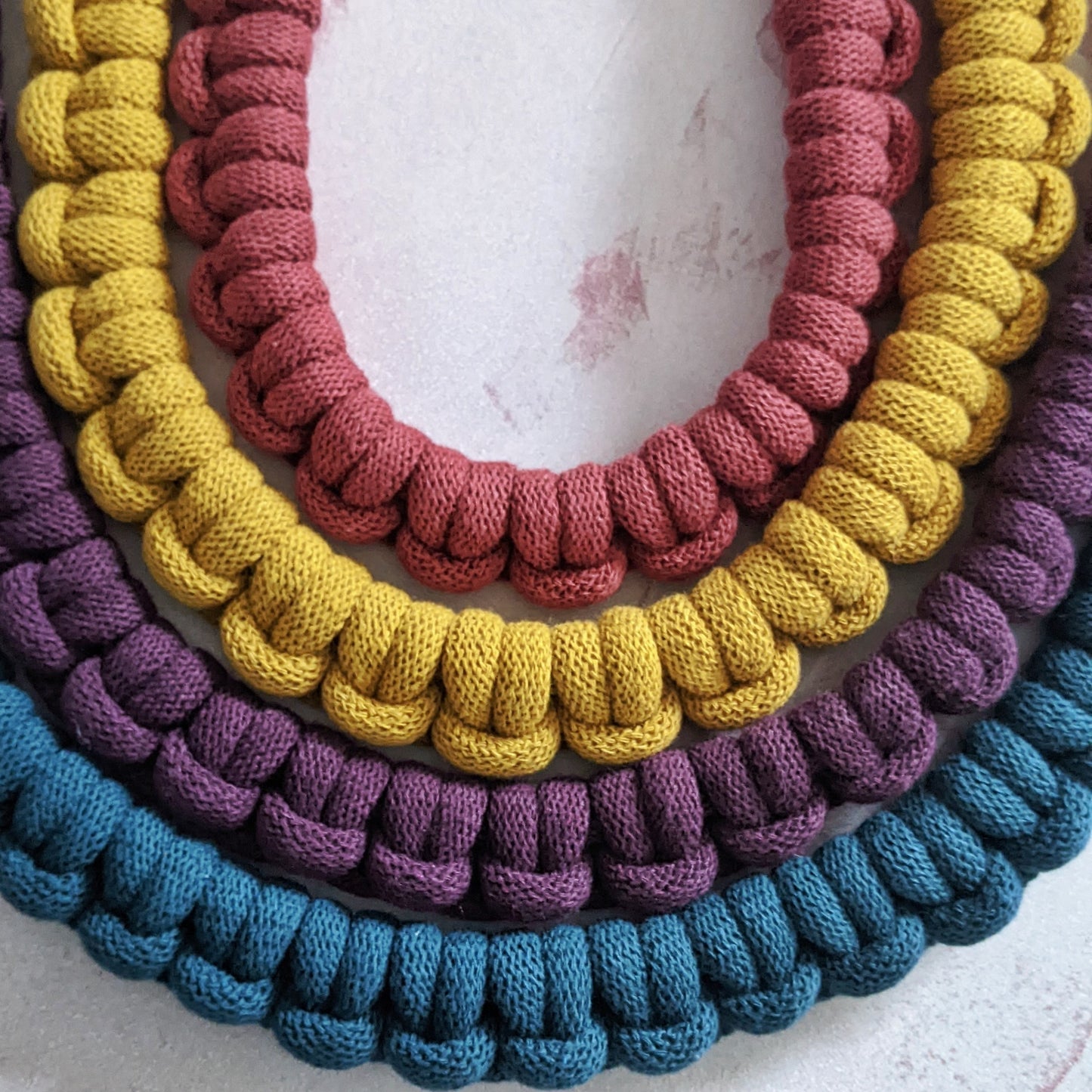 Macramé Textile Necklace (Lark's Head Knot) - 12 Colours