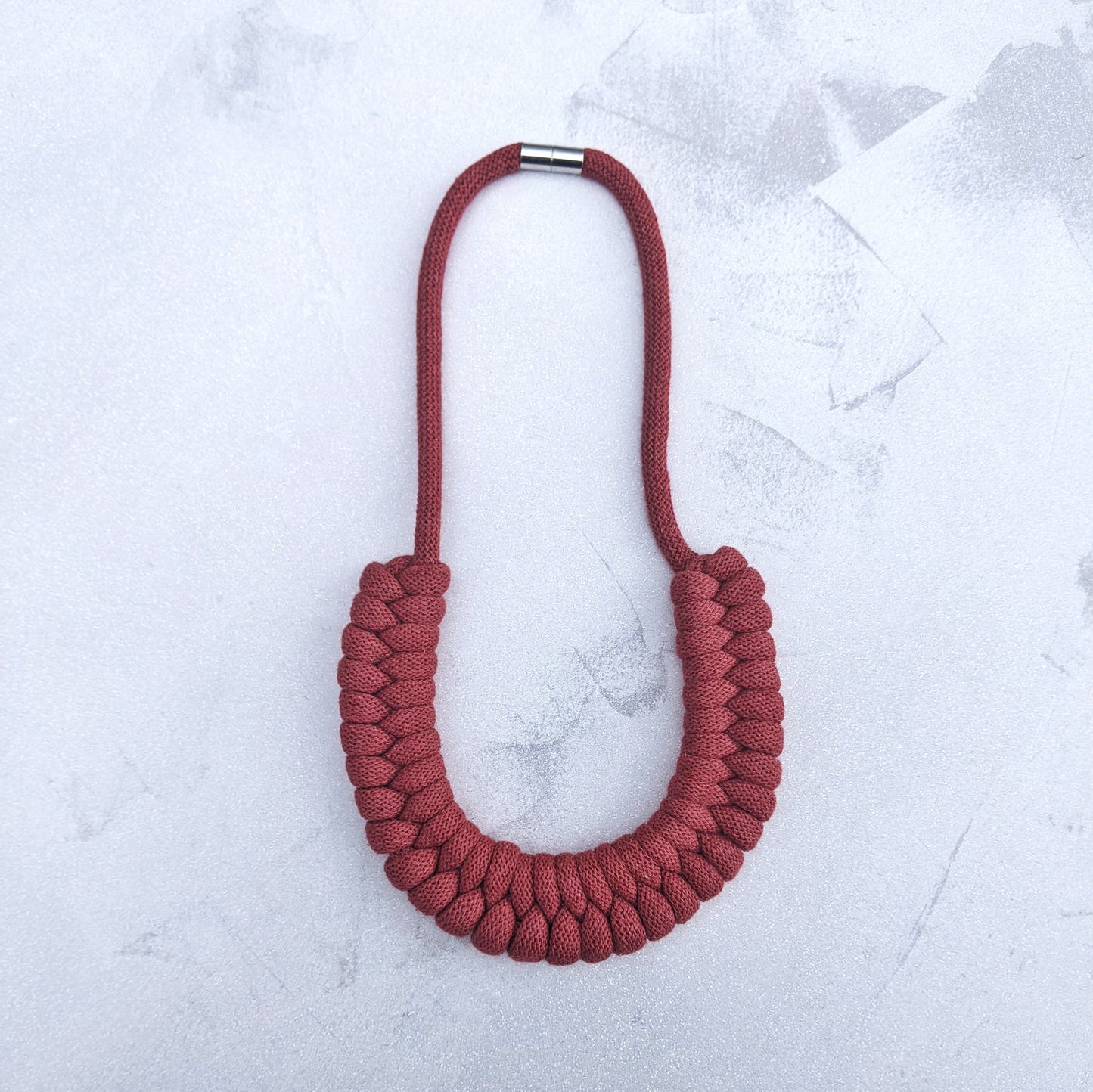 Macramé Textile Necklace (Snake Knot)